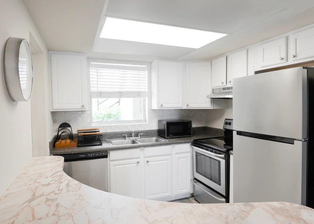A kitchen in the housing facilities at Milton