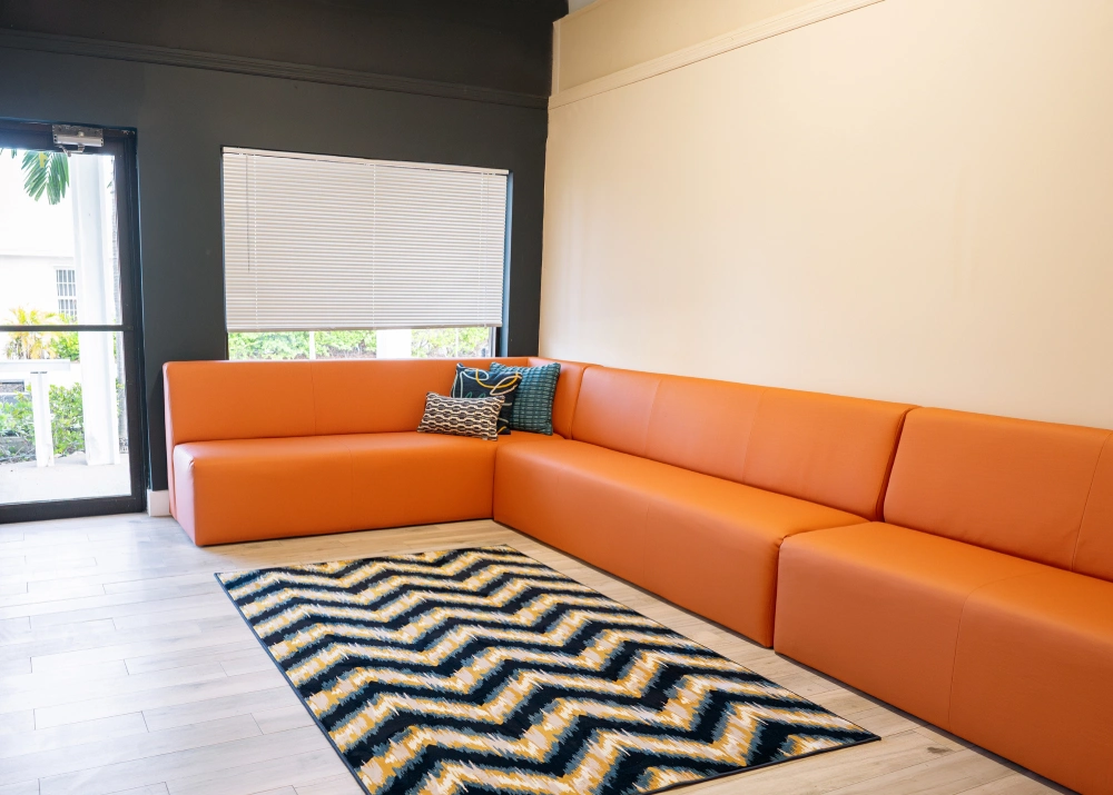 A group therapy room at Milton Palm Beach