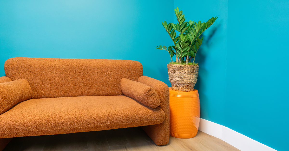 A couch in a therapist office where RRT would be performed