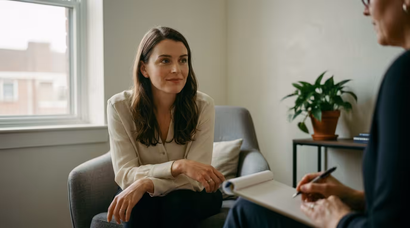 woman in therapy session for dual diagnosis treatment